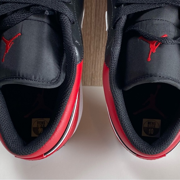 Nike Jordan 1 Low Alternate Bred Toe Chicago Black Red 553558-066 Men’s Size 10 - Picture 10 of 11